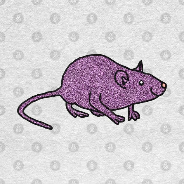 Purple Metallic Effect Rat Line Drawing by ellenhenryart